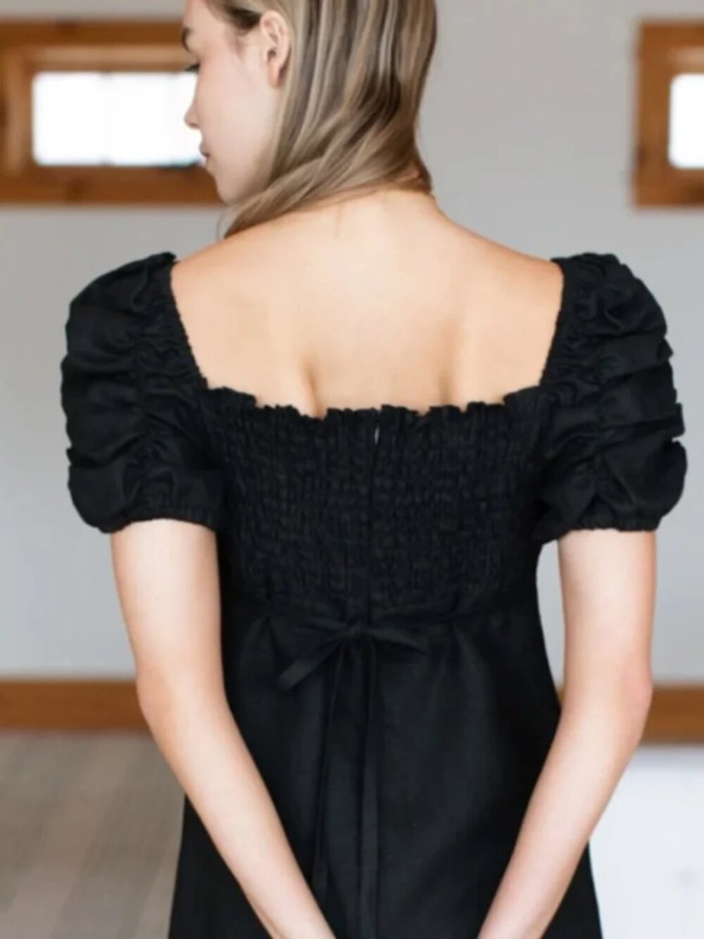 Emerson Fry Frank + Lou dress in black Linen. Size L/XL NWOT